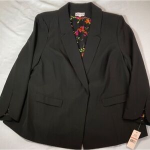 Nanette Lepore Black Blazer with Floral Interior